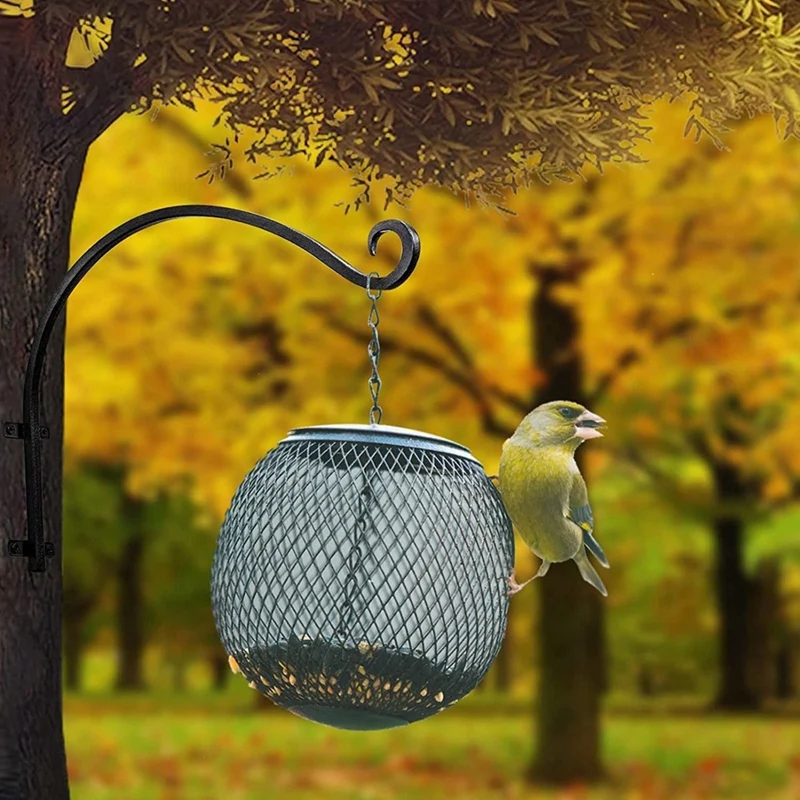 PORK-2PCS دعامة نباتية معلقة شديدة التحمل، دعامة تعليق منحنية على الحائط مقاس 16 بوصة لتعليق سلة الزهور، وحدة تغذية الطيور