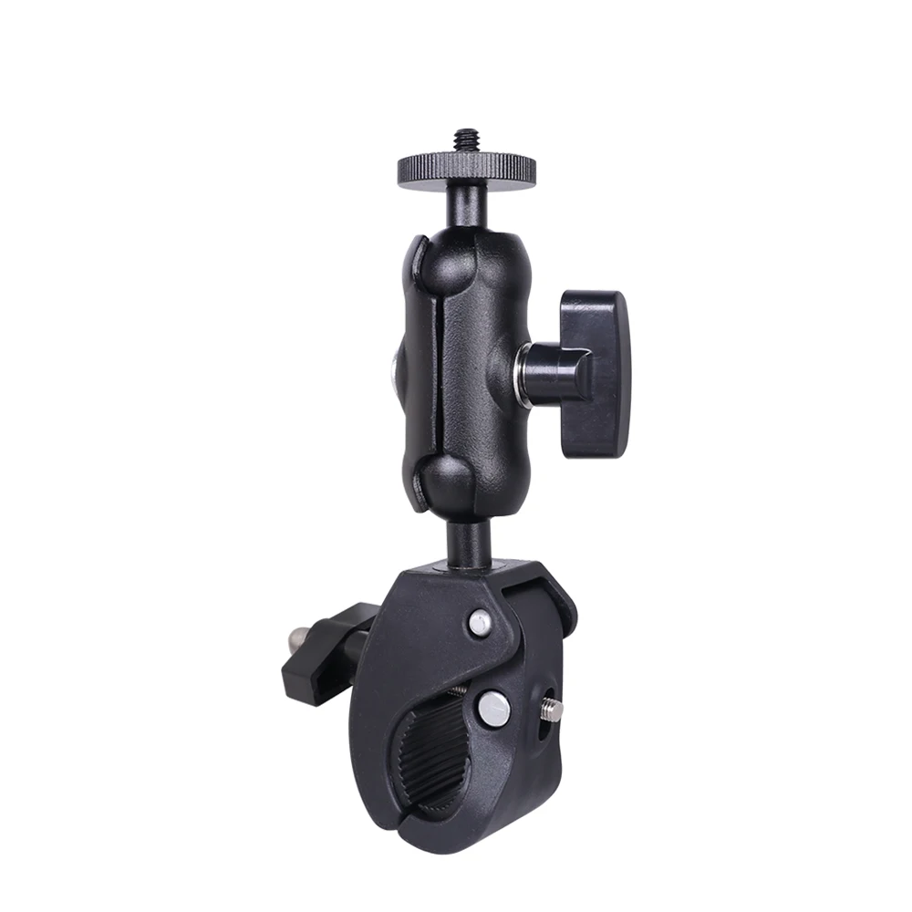 Camera Clamp Mount Bike Motorcycle Handlebar Mounts Accessories, 360 Ball Joint Tube Roll Bar Holder Clip for GoPro 12 11 10 9