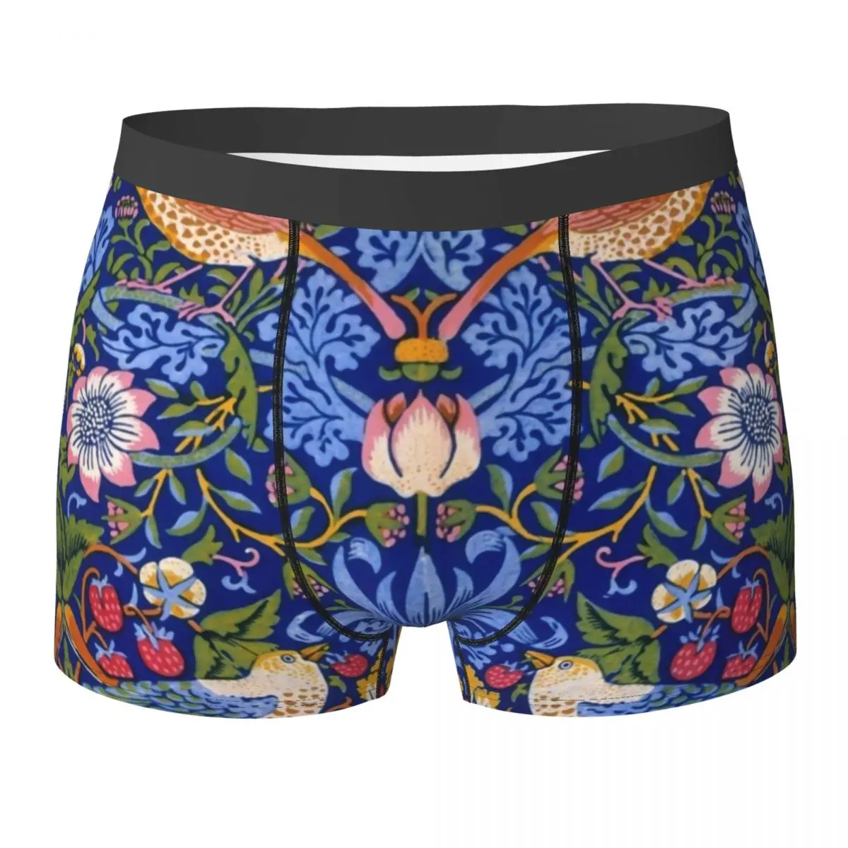 Boxer Underpants Shorts William Morris - Strawberry Thief Panties Male Ventilate Underwear for Homme Man Boyfriend Gift