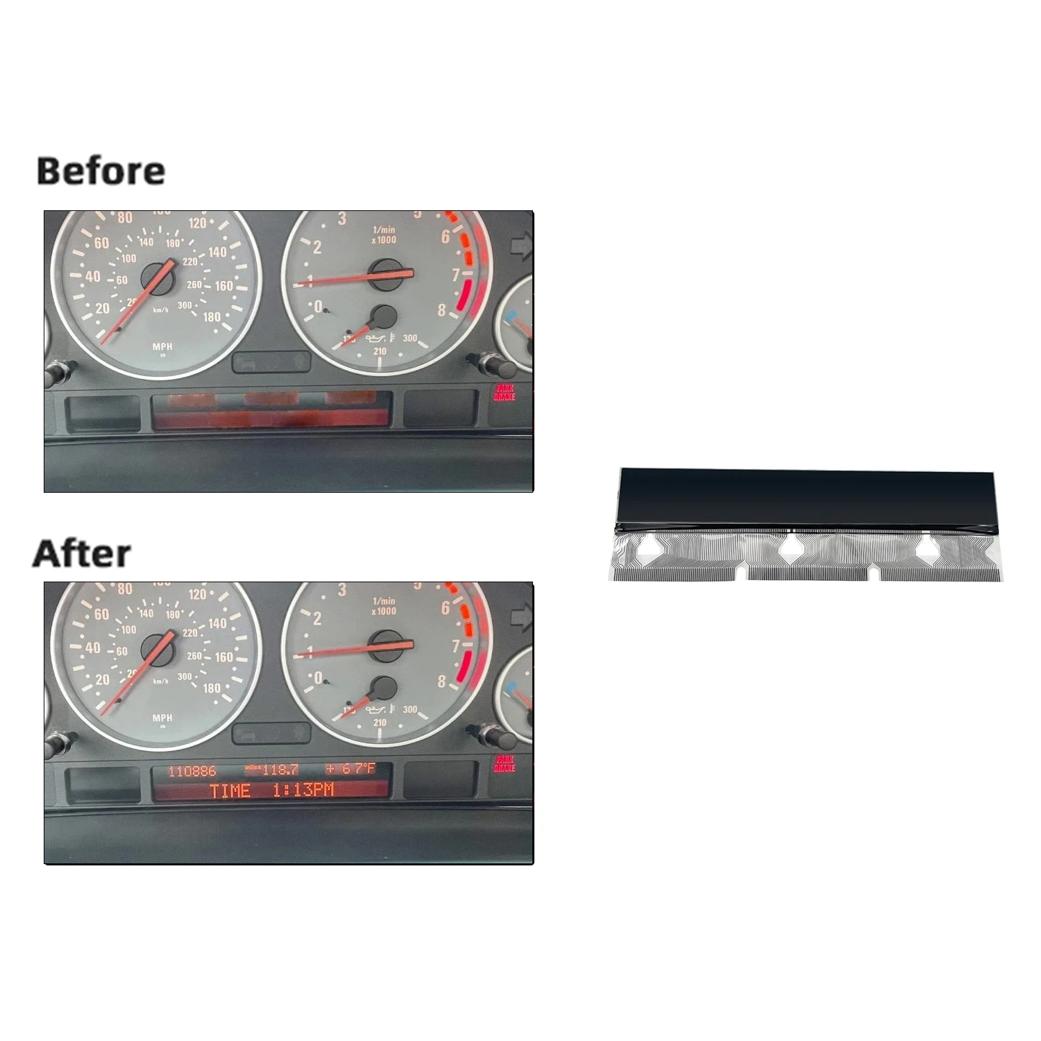 Écran LCD pour BMW E38 E39 E53 X5, panneau Prada, cluster de pixels, réparation manquante
