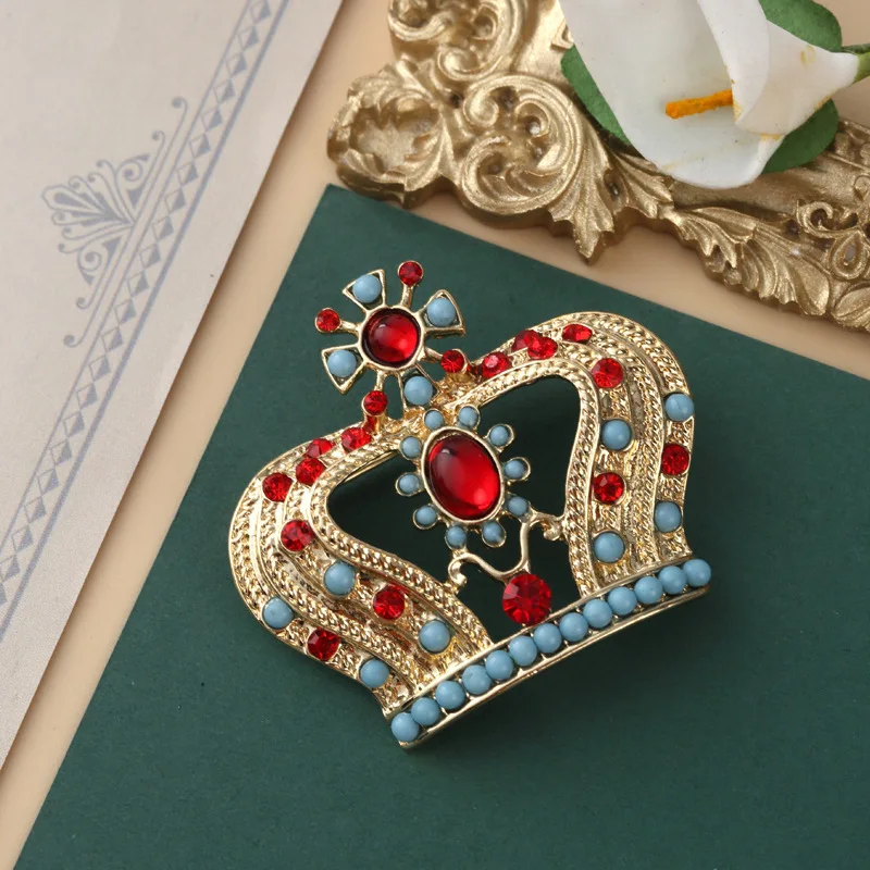 Baroque Style Wand Pins Vintage Geometry Frog Book Badges Elegant Sweet Flower Crown Owl Brooch Jewelry Sets for Women Ladies