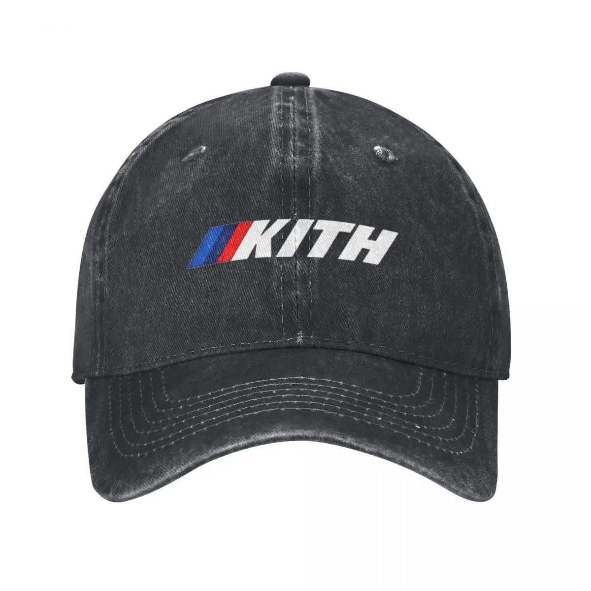 Kith Logo Baseball Cap Casual Distressed Denim Hype Fashion Colab Feat Snapback Hat Men Women Outdoor Activities Hats Cap