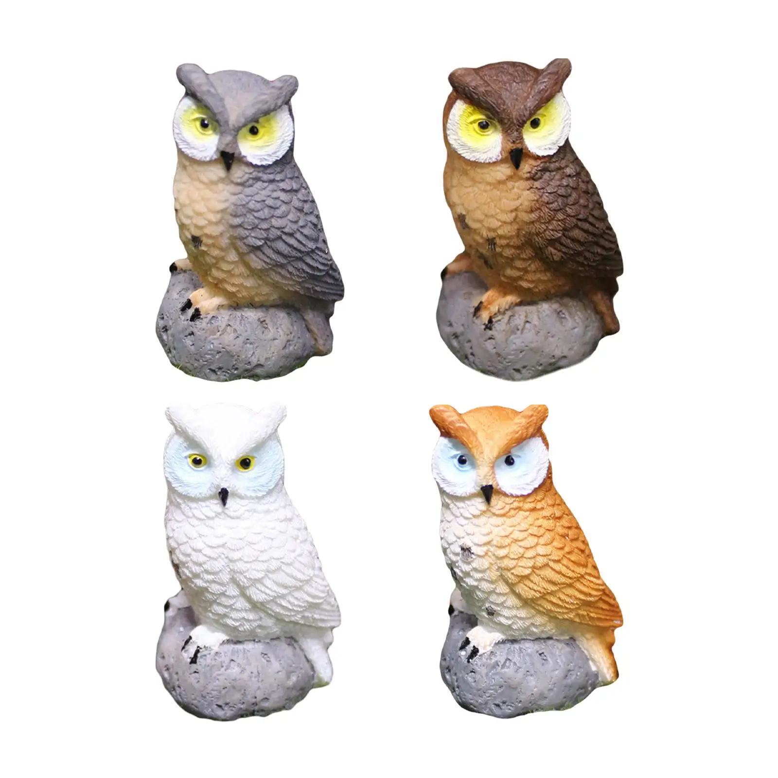 Owl Landscape Garden Decoration Miniature Owl Figurines Moss Landscape Mini Owl Figurines for Bonsai Crafts Dollhouse Plant Pot