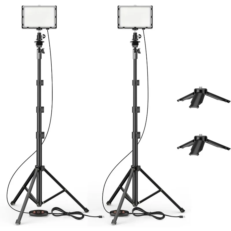 

EMART Led Photography Lighting Kit, 2 Pcs Dimmable Continuous Portable Studio Light with 54 inch Adjustable Tripod Stand