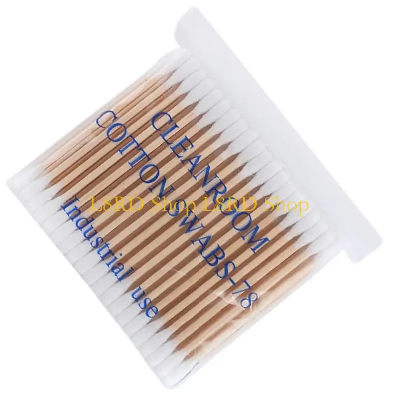 L8RD 100 pezzi cotone industriali cotone da 15 bastoncini legno e punte appuntite pulizia precisa e