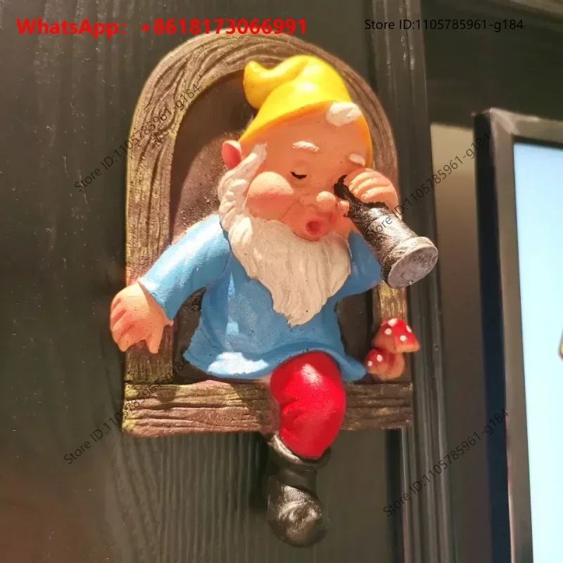 Creative elf white beard telescope dwarf pendant decoration cute cartoon tree hanging wall balcony ornament