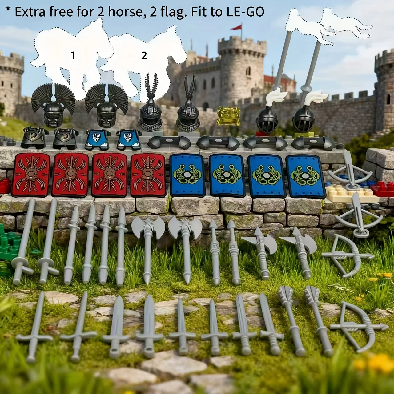 

4 Pieces of Medieval Century Cavalry Troop Ancient Roman Themed Model Assembly Figures, Perfect Gift for History Enthusiasts