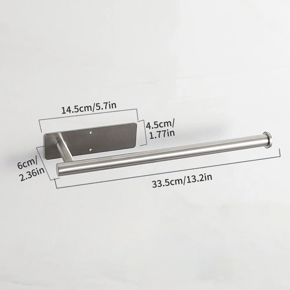 Paper Towel Holders for Kitchen Kitchen Roll Holder Paper Towels Self-Adhesive Under Cabinet Paper Towel Rack Stainless Steel image 5