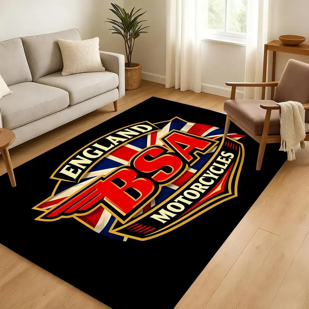 British Classic Motorcycle Racing Thickened Absorbent Non-Slip Floor Mat Bedroom Living Room Door Mat Flannel Rug