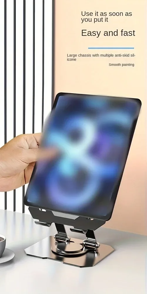 360 ° Drehbarer Tablet-Ständer, verstellbarer, faltbarer Desktop-Ständer, kompatibel mit 4 – Detail 2