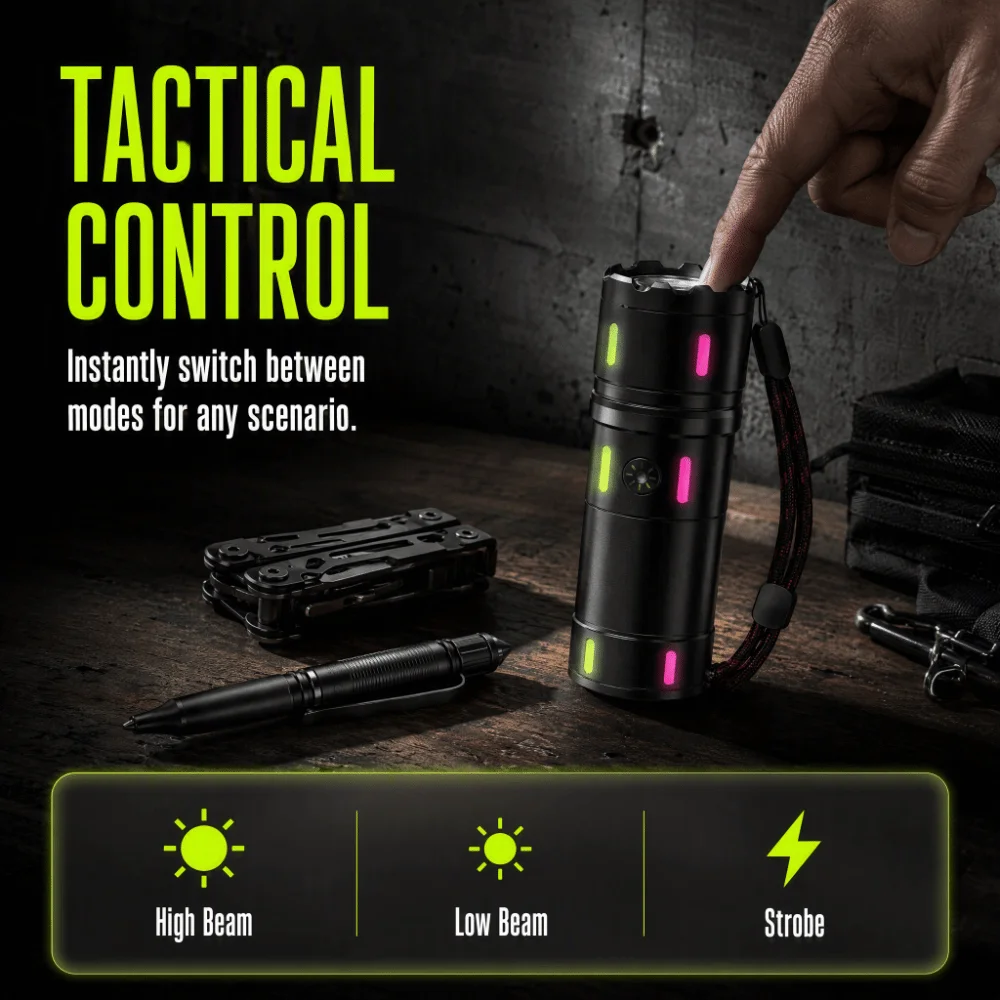 High-Intensity Long-Range Flashlight Bright Portable Digital Display Flashlight Digital Display High Lumen