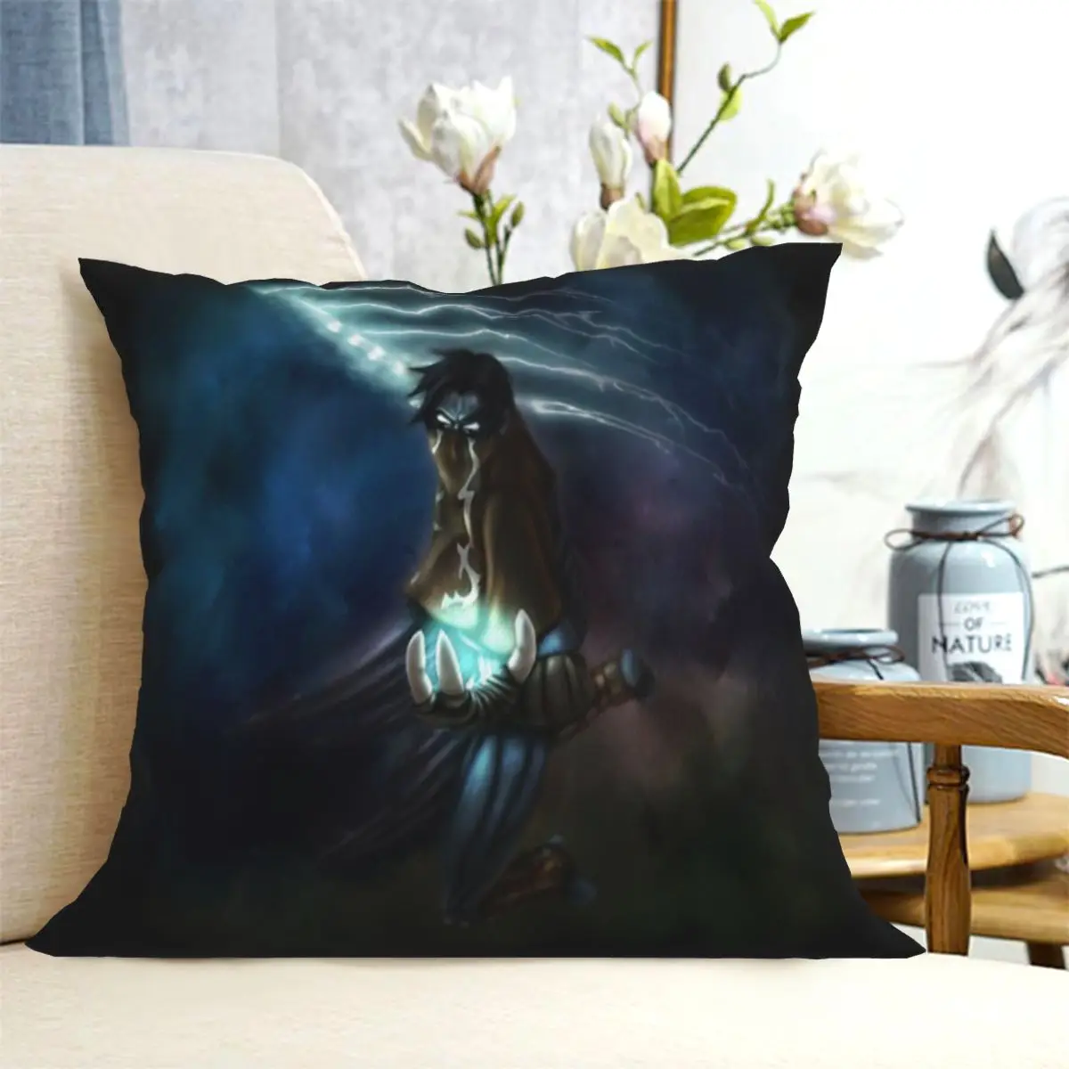 Wraith Raziel Soul Reaver Cushion Pillow Cover Black Living Room Anime Pillow Polyester Cushion Cover Customizable