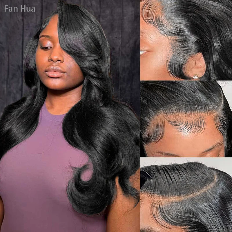 

32-дюймовые парики из 100% натуральных человеческих волос, плотность 200%, 13x6, с эффектом Body Wave, на кружевной основе, предварительно прорезанные, натуральный черный цвет, для женщин