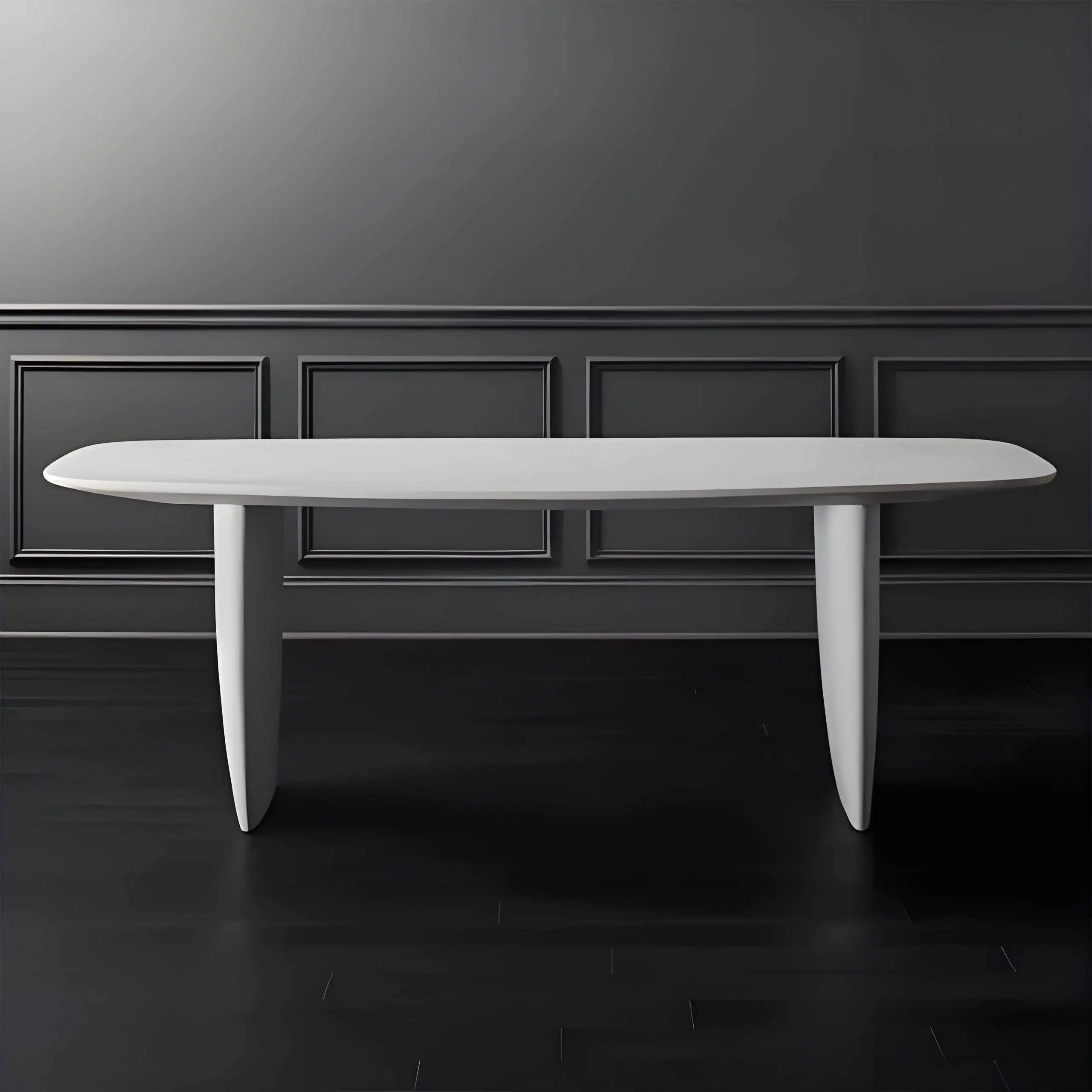 Simple light luxury solid wood dining table home modern high-end rectangular