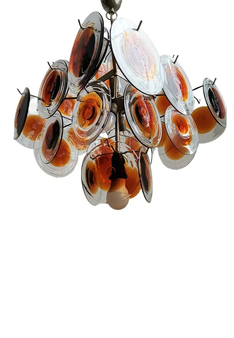 

36 transparent amber glass French medieval bedroom living room chandelier lámpara люстра в спальню pendentes iluminação 펜던트조명