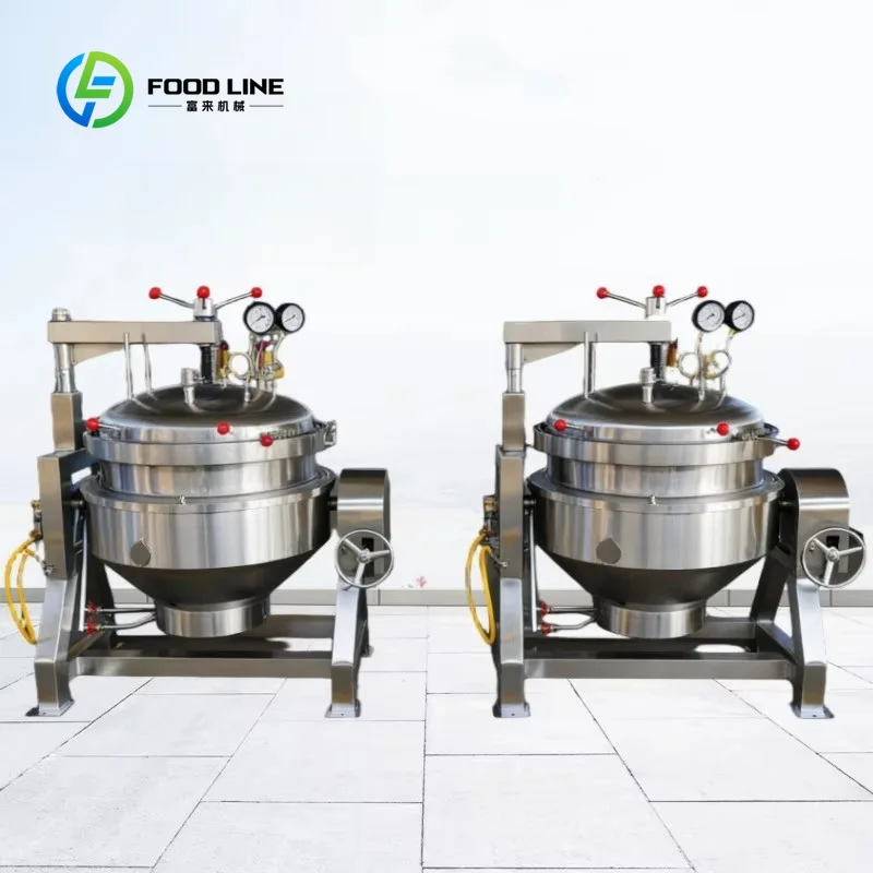 Large Automatic Pressure Cooker Stainless Steel Industrial Steam Cooking Equipment for Bakery Customized