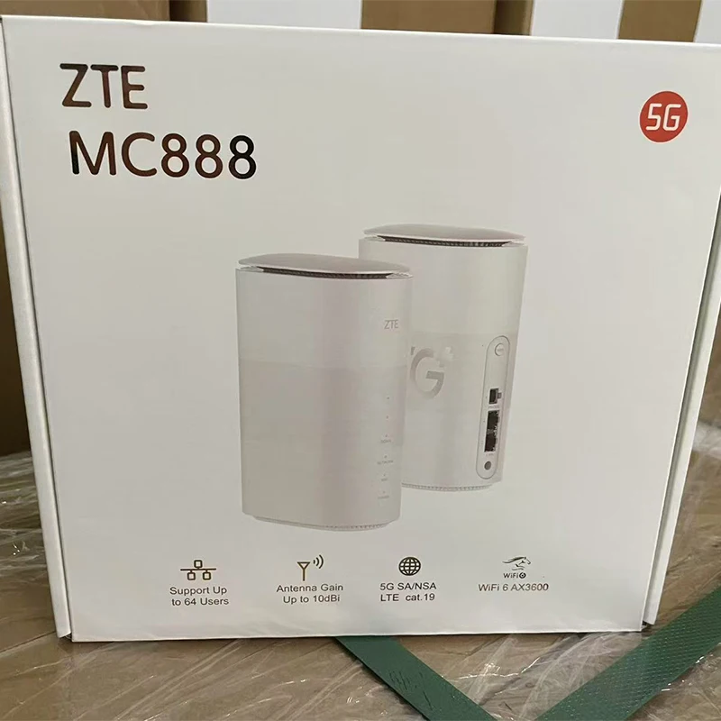 جديد ZTE 5G WiFi 6 AX3600 Home CPE MC888 SDX62 ثنائي النطاق راوتر لاسلكي 5G NR NSA/SA 4G LTE CAT19 بطاقة Sim موزع إنترنت واي فاي مودم