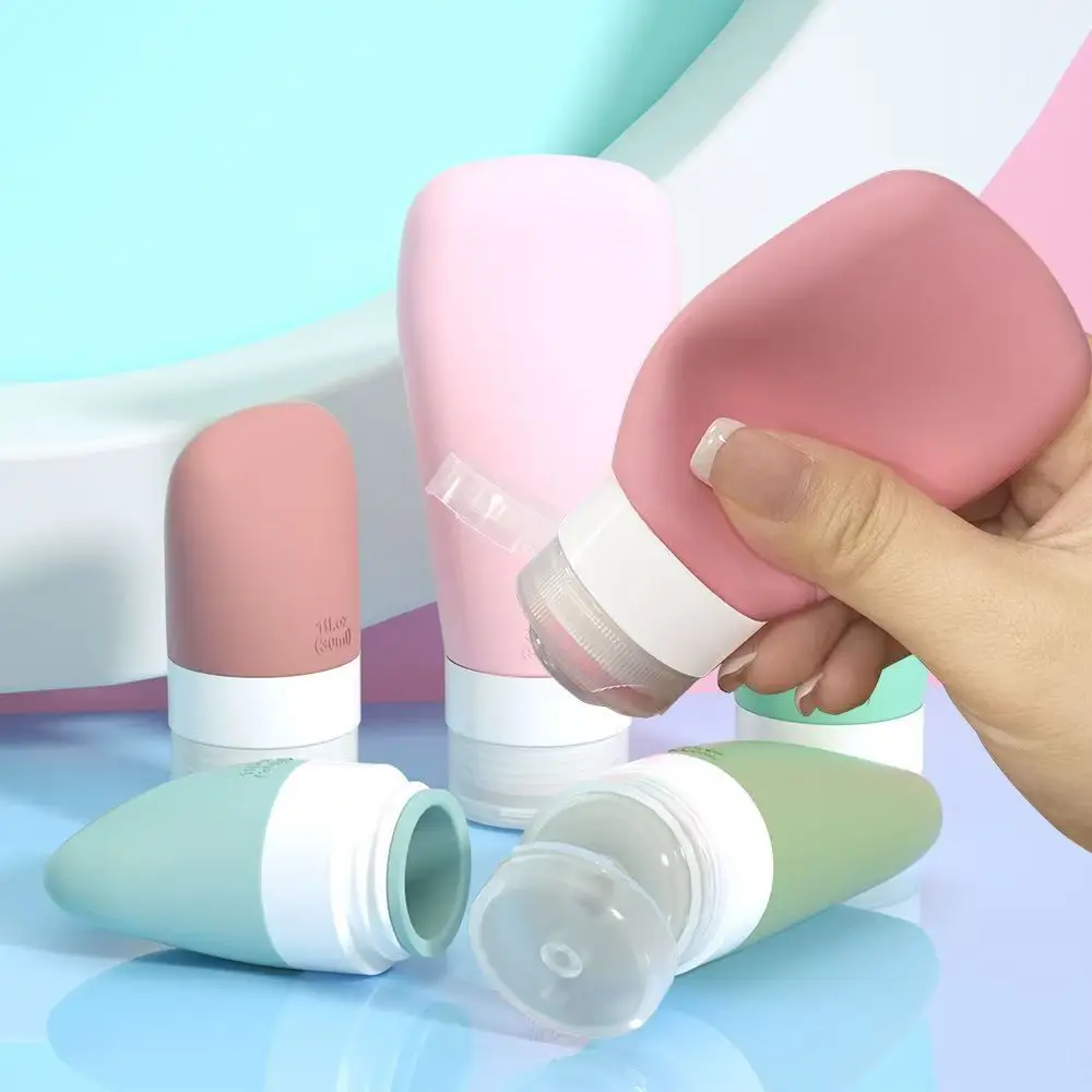 30/60/90 مللي المحمولة سيليكون السفر زجاجة تخزين مستحضرات التجميل إعادة الملء زجاجة محلول الشامبو الحاويات ضغط أنبوب زجاجة فارغة #2