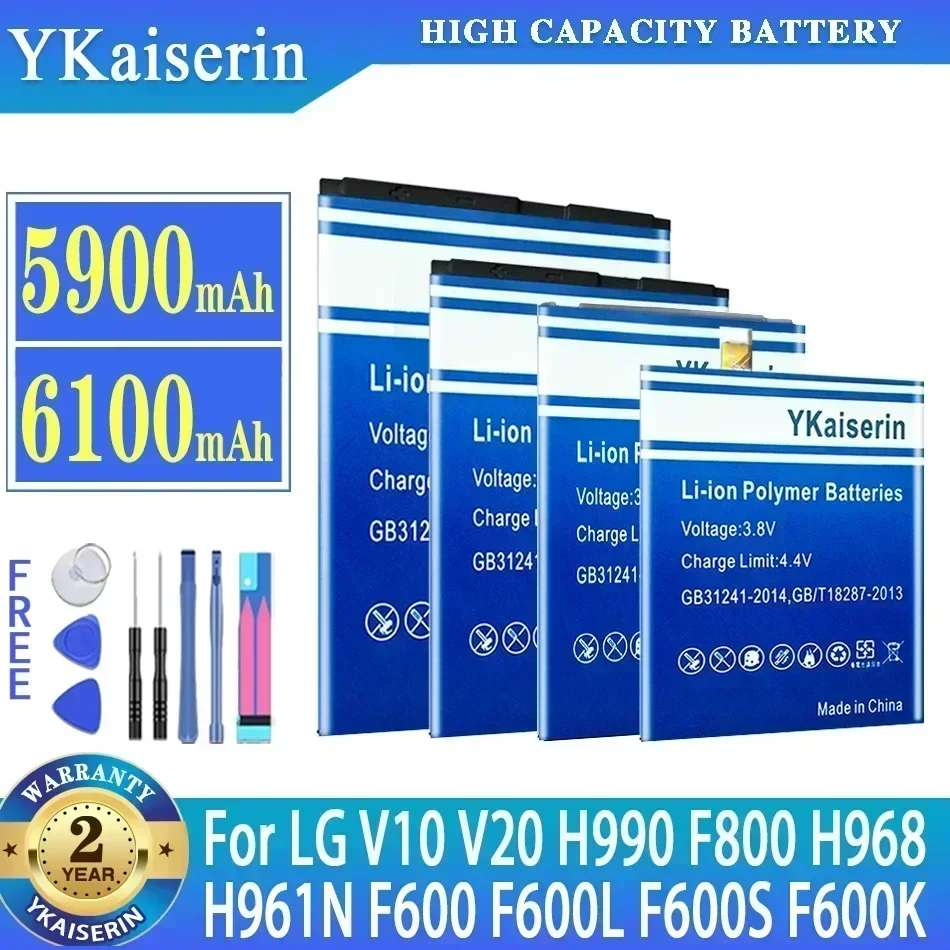 Batería YKaiserin BL-44E1F BL-45B1F para LG V10 V20 H990 F800 H968 H961N F600 F600L F600S F600K Número de seguimiento de la batería