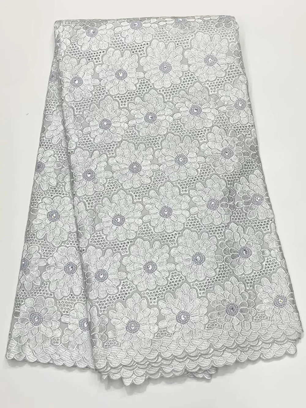 Eyelet Cotton Tulle Fabric 2025 Embroidered African Soft Skin High Quality Heavy Swiss Voile Lace In Switzerland  CT1478