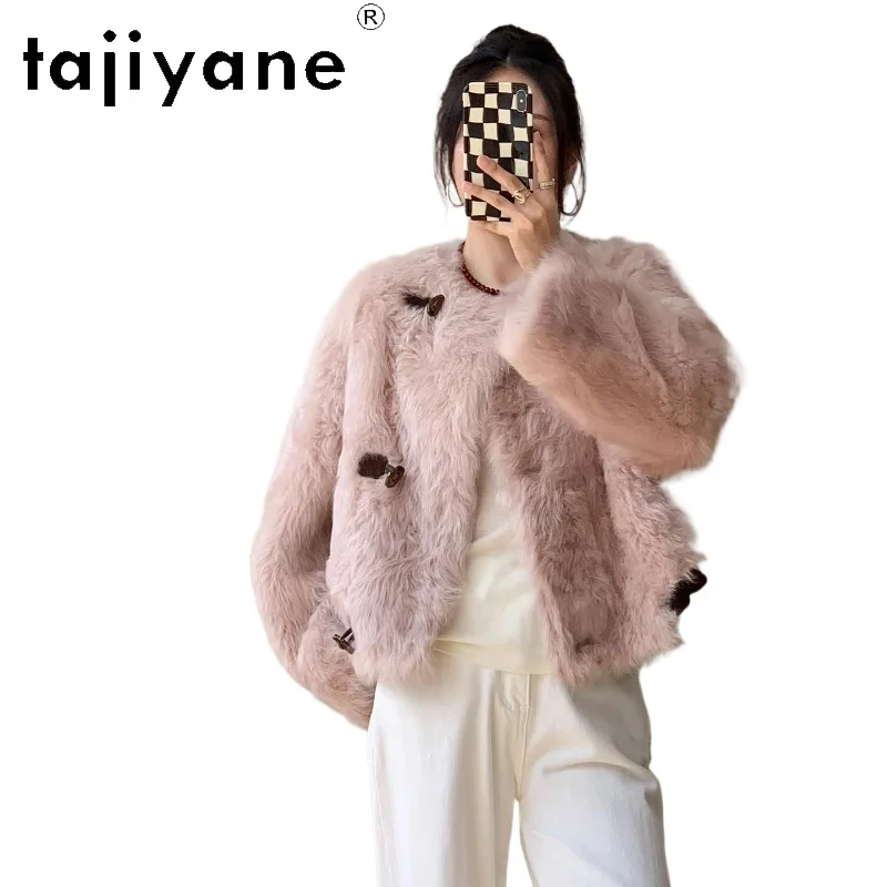 TAJIYANE 100 % natürliche toskanische Wolle Schaffell doppelseitigen Pelzmantel Frau High-End kurze echte Pelzjacke Winterkleidung 2025 Nguy