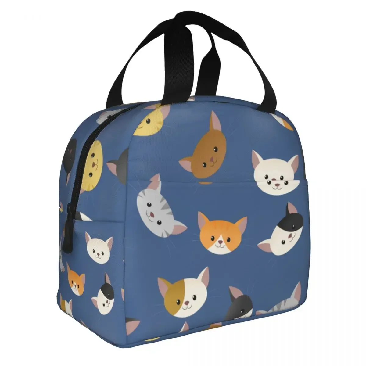 Happy Cats Lunch Bag Portable Insulated Ox Cooler Thermal Cold Food Picnic Travel Lunch Box for Women Kids
