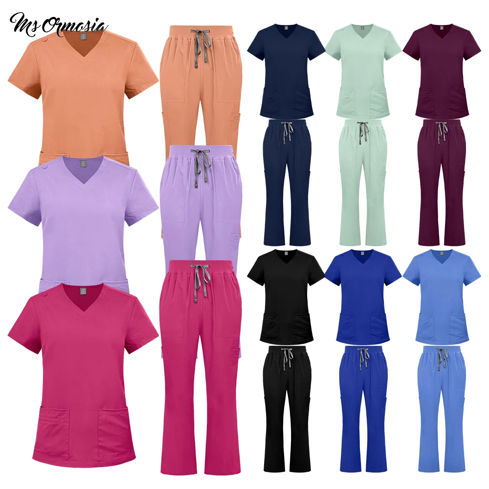 conjunto-de-uniforme-multicolorido-para-esteticista-enfermeira-hospitalar-roupas-clinicas-medicas-uniforme-de-enfermagem-top-com-decote-em-v-e-calcas