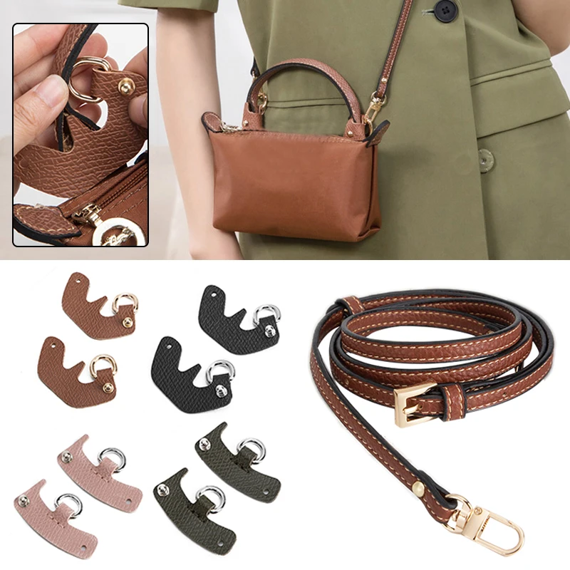 Longchamp-Mini sangles de sac en cuir véritable, accessoires de transformation, sans poinçon, sangle initiée, conversion à bandoulière