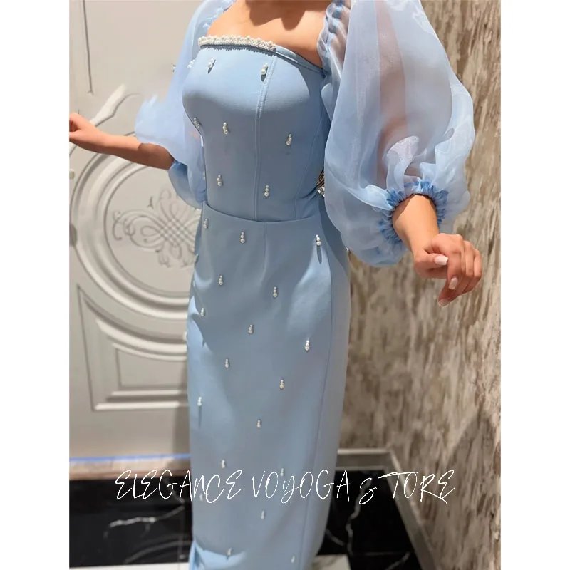 فساتين سهرة نسائية فاخرة من EVS Vestidos De Noche 2025 فستان فاخر يدوي من Fساتين Sheer مخصص بالخرز للحفلات الراقصة Desi