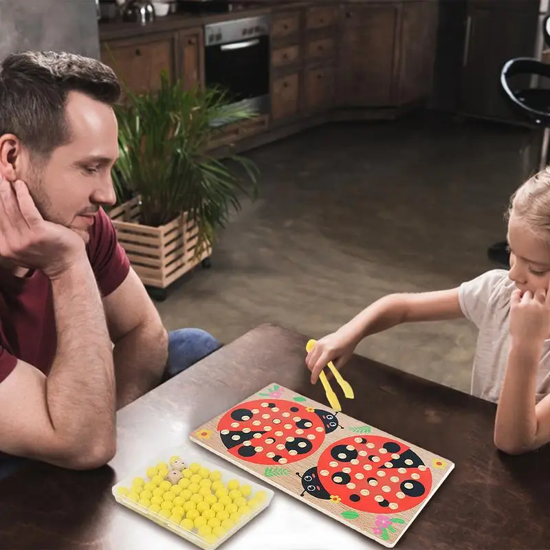 Holz zählen Marienkäfer für Kinder Mathe zählen Montessori Perlen brett Montessori Zählen Spielzeug mit Aufbewahrung sbox Kleinkind Nummer