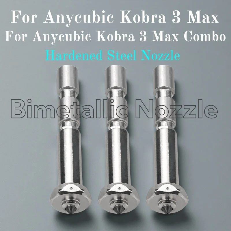 

Для Anycubic Kobra 3 Max Hotend Kit 300 ℃ Биметаллическое сопло с быстрой заменой, 0,4 мм, закаленная сталь, обновленный набор Anycubic Kobra 3 MaxCombo
