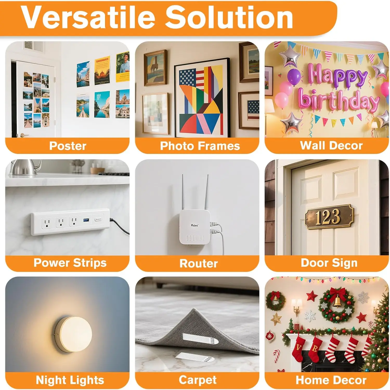 Double Sided Picture Hanging Strips Adhesive Hook Loop Tape for Mounting Photo Frame Fixed Home Wall Decor Hanging DIY Stickers view 6