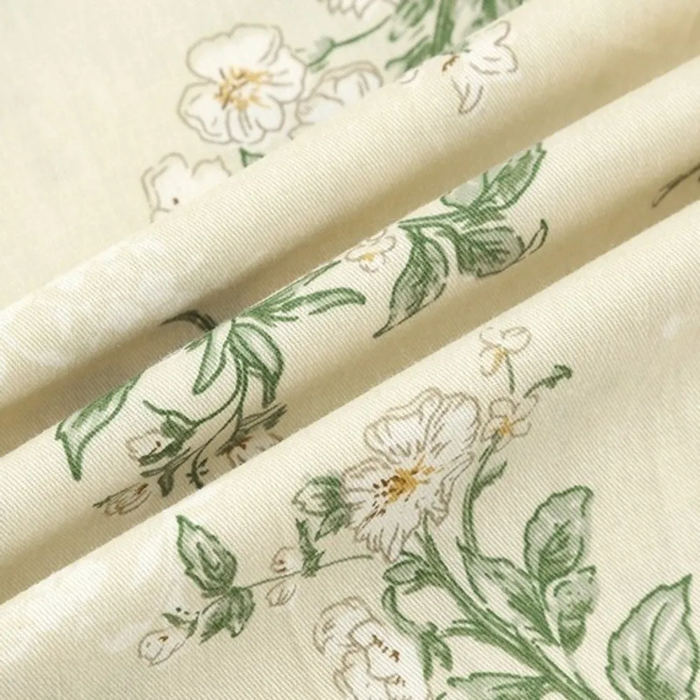 

Floral Pattern Cotton Apron Pleated Skirt Pure Cotton Kitchen Apron Country Design Adjustable Pinafore Dress Kitchen Use