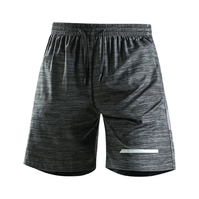 Men Summer Ice Silk Quick Dry Reflective Sports Shorts Loose Breathable Running Fitness Five Point Shorts S-4XL