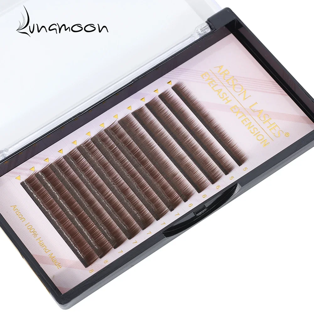 12 Rows Brown Eyebrow Extension 0.07 5/6/7/8mm Makeup Professional False Eyelash Extension Soft Individual Natural For Whosale