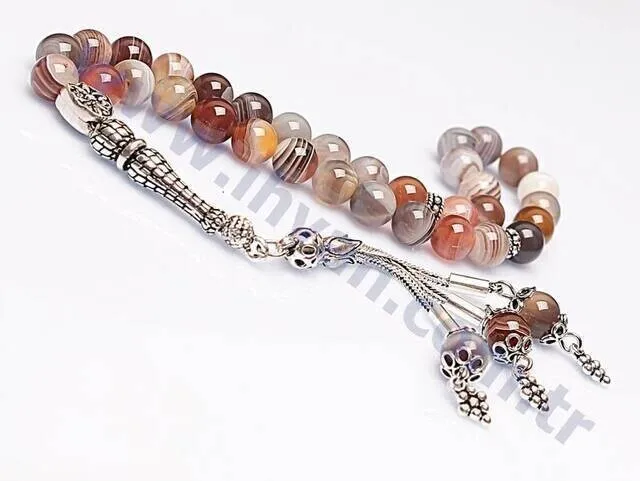 

IQRAH Agate (Bostwana) Stone Rosary (925 carat Silver)