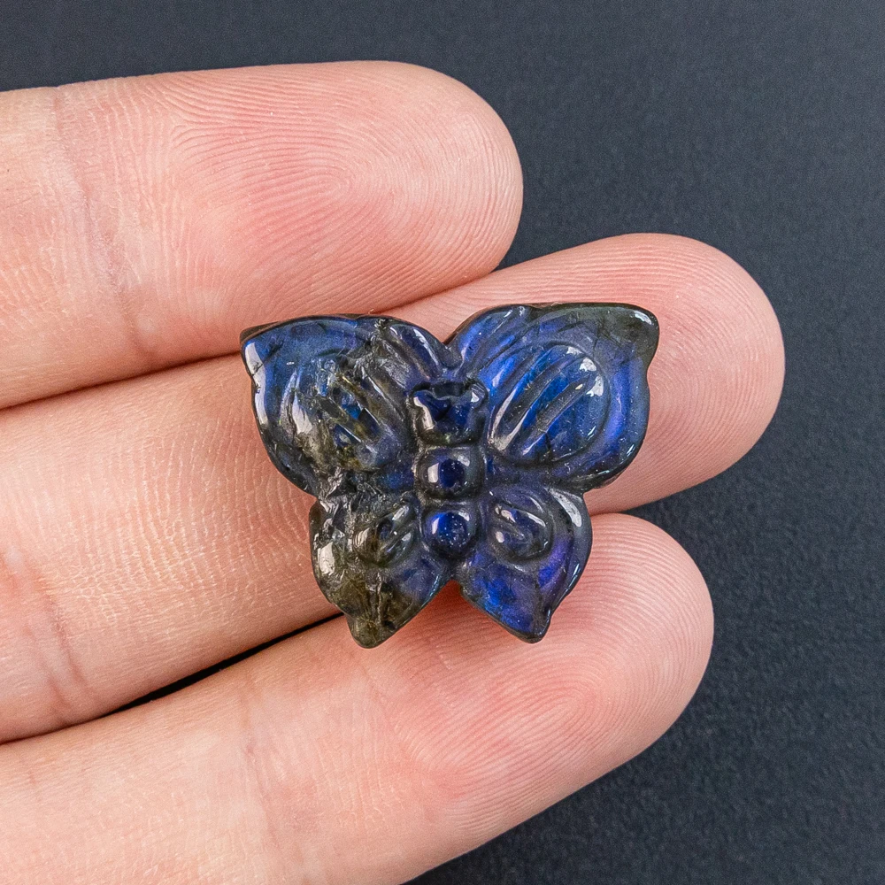 

1 шт., оптовая продажа, подвески из лабрадорита 19X24X8 мм, синяя вспышка, драгоценный камень в форме бабочки для дизайнеров ювелирных изделий своими руками