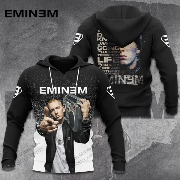 Rapper Eminem 3d พิมพ์ Hoodie ผู้ชายผู้หญิงแฟชั่น Rap Hoodies เสื้อกันหนาวเด็กเสื้อผู้หญิง Sweats ผู้ชาย Hoodie อัลบั้มเสื้อผ้าขนาดใหญ่ขนาด