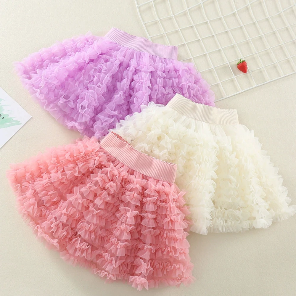

New Short Skirt for Girls Princess Puff Mini Skirt Casual Children Clothing Versatile Skirt for Girls Toddler Mesh Tutu Dress