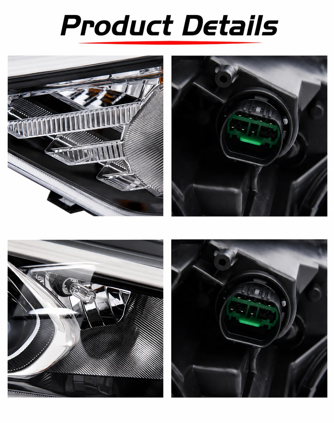 For Hyundai Tucson 2019 2020 2021 1Pair 2PCS Left+Right Side Halogen Front Bumper Head Light Headlamp Headlight