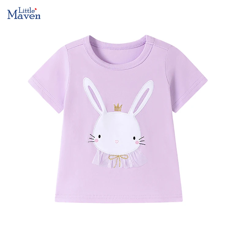 Little Maven Baby-Tops für Mädchen, Sommer 2026, Kinderkleidung, Cartoon-Kaninchen-T-Shirts, Teenager-Kinderkleidung, T-Shirts