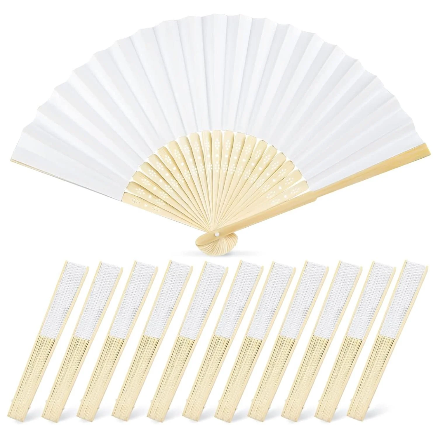 Foldable Bamboo Fans 1/5/10PCS Eastern Style Handheld Fan Chinese Fan for DIY Decoration Wedding Dancing Party Summer