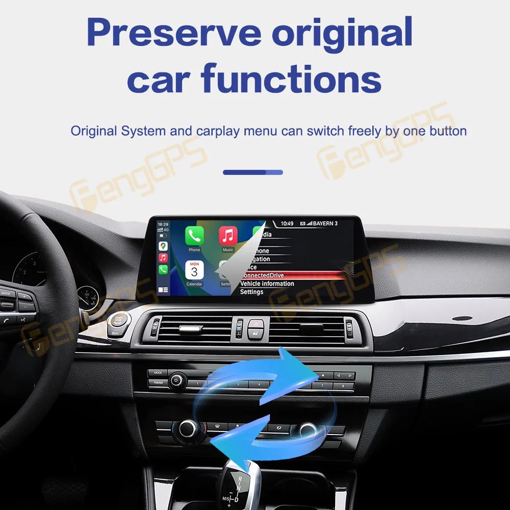 

Wireless Carplay Linux System With Y-tube For BMW 5 Series F10 F11 F18 2010 - 2017 Autoradio Android Auto Multimedia Player 4G