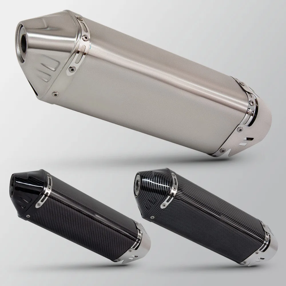 

51mm Universal Modified Motorcycle TRC Racing Exhaust Pipe Carbon Fiber And Stainless Steel Muffler Motorcycle Parts