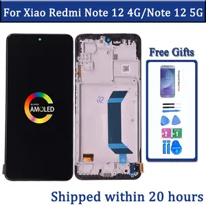 Bilashmart Note 12 4G Xiaomi Redmi Note 12 4G 22111317I LCD Display Touch Screen Digitizer Panel Assembly Redmi Note 12 5G LCD