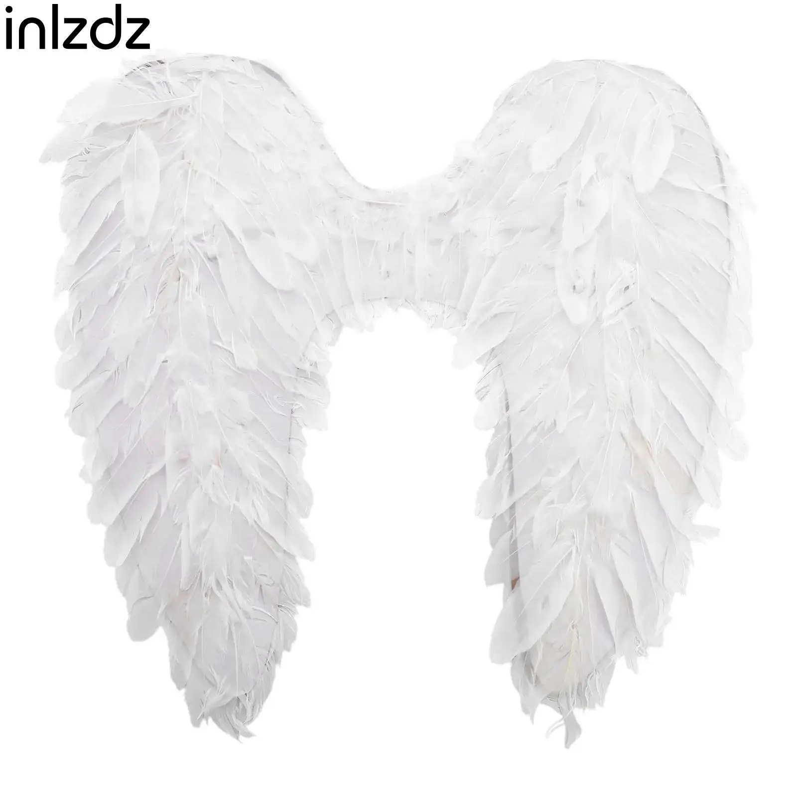 

White Angel Wings Feathers Angel Feather Fairy Wings Children Elastic Band Angel Wing Kids Adult Christmas Photo Show Decoration