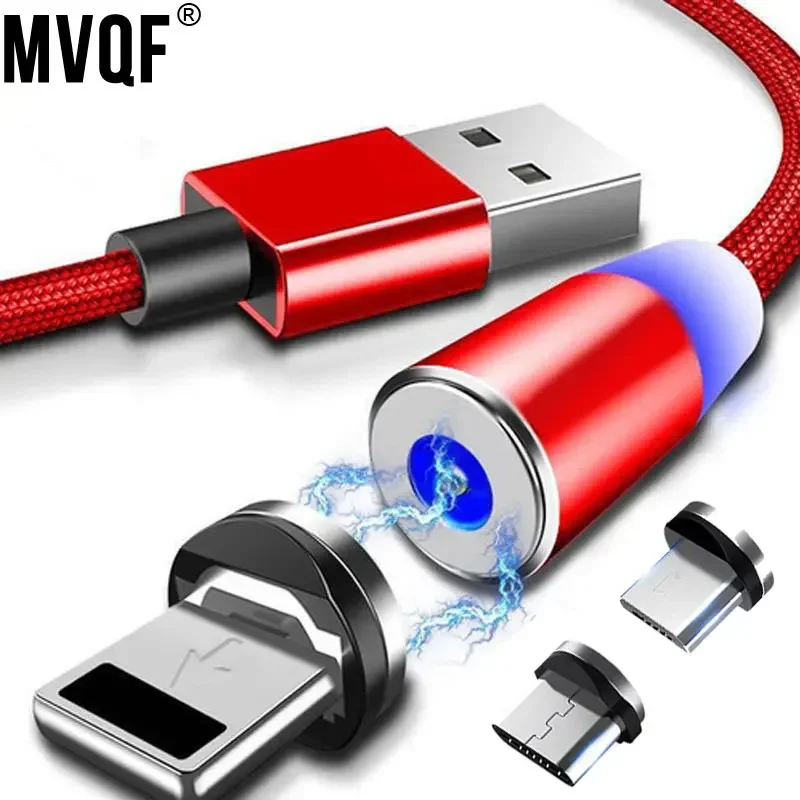 MV!QF Magnetic Micro USB Type C Cable for Iphone 13 Redmi Xiaomi Mi CC9 Note 10 9T Huawei P40 P30 Lite Type C Plug Charger Cable