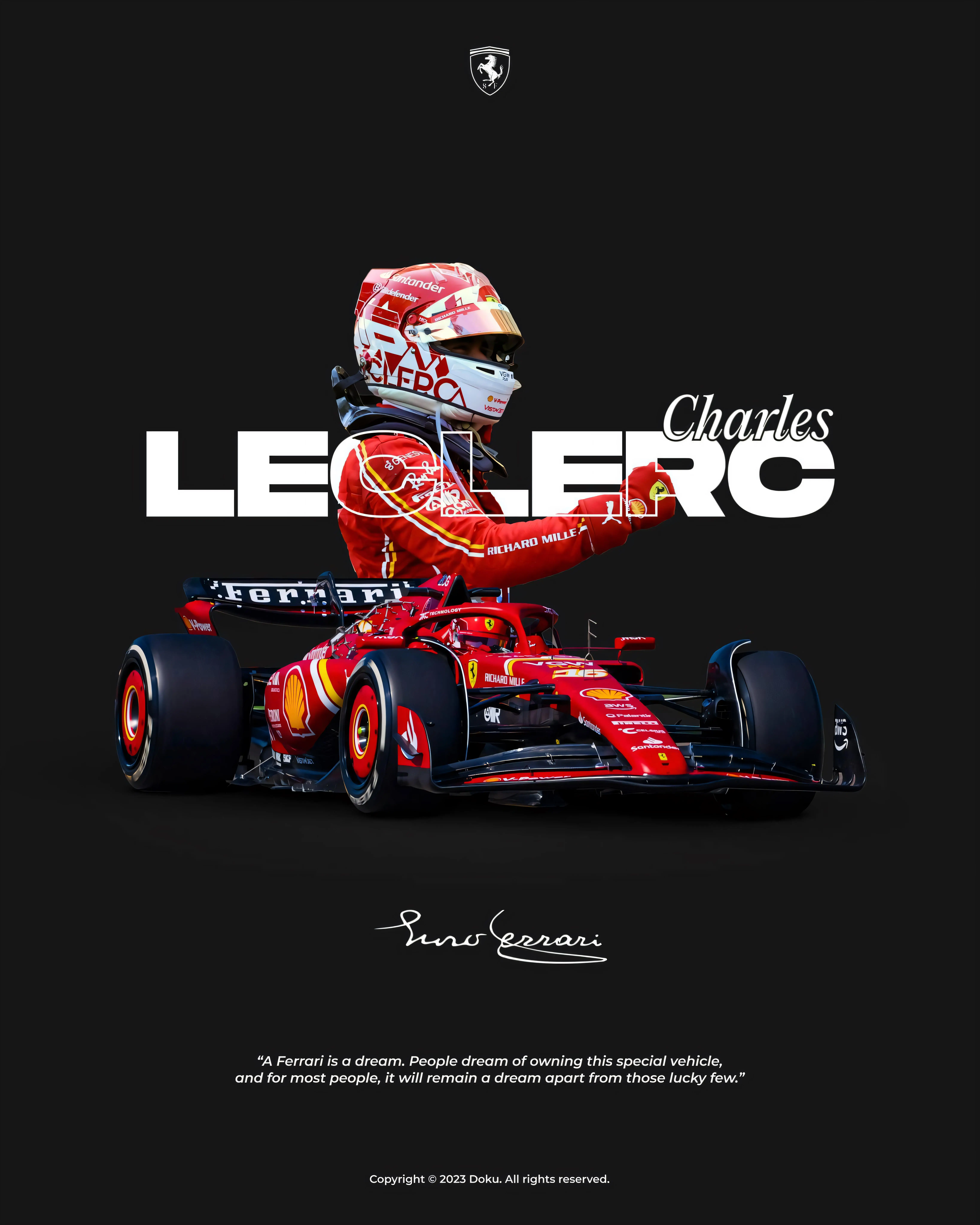 تشارلز لوكلير F1 سباق الألومنيوم القصدير تسجيل ملصق معدني جدار ديكور فني #1