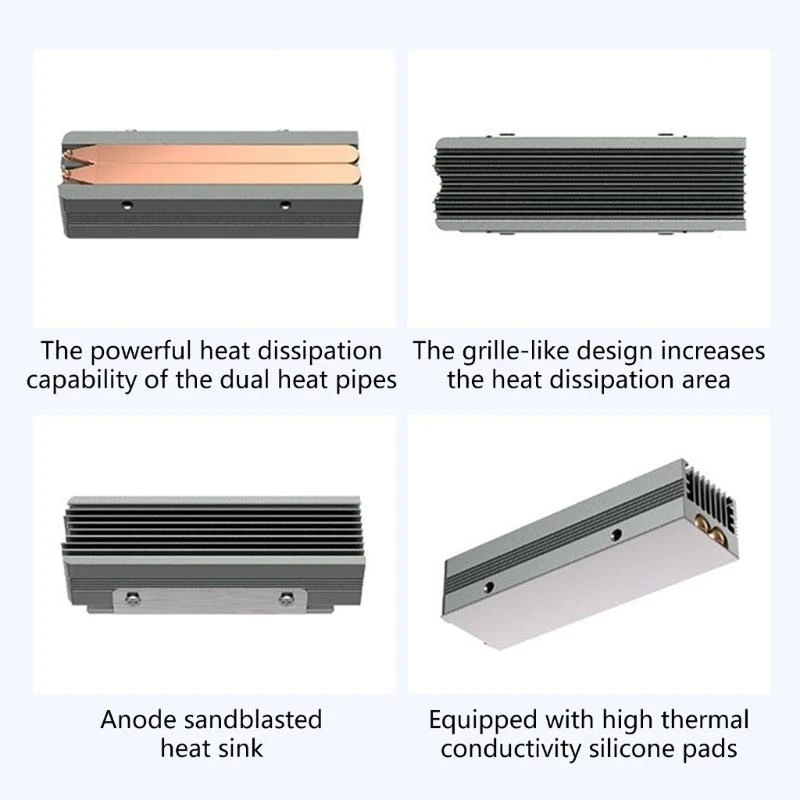 Y2GD 2280 Double Heat Pipe CPU Cooling Featuring Aluminum and Coppered Build for Superior Heat Dissipation and Efficient Cooling