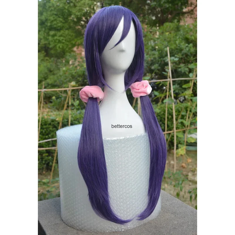 

LoveLive! Love Live Nozomi Tojo парики Хэллоуин синтетические волосы длинные фиолетовые косплей костюм парик + розовые ленты для волос + шапочка для парика